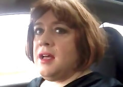 karenbabes geordie tgirl smacks her lil' pink cigar in her truck and licks pre jism