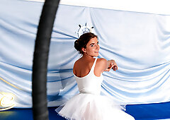 Graceful Ballerina In Big Ring Jerks Off Her Horny Pussy