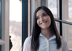 Pretty Brunette Coed Shagged By Muscled Black Stud I