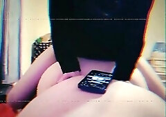 Dad fills my booty whilst watching porn