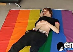 Cute Skinny Emo Twink John Light Milks Massive Cum Blast from Balls