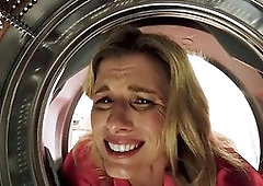Hardcore my step mommy in the ass while she is stuck in the dryer - Cory Chase