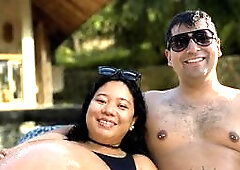 Pregnant Asian wife cheats on cheating husband
