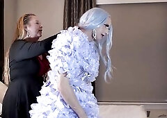 Female-Dom Dresses Up Sissy in Costume