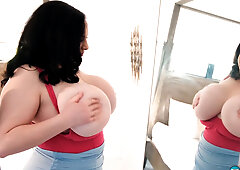 Milly Marks has a chat about her big natural tits and shows them