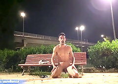 Risky Naked Walk Around The City At Night