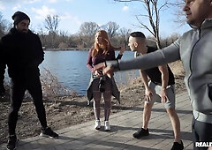 GF Leaks - Redhead Rips Pants 1 - Raul Costa