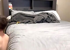 Tanned blonde shemale ass eaten and fucked