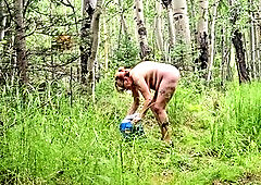 Grandma's walking naked in the woods