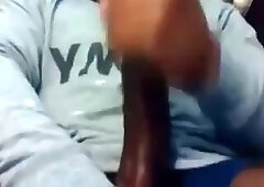 Str8 Guy Stroking his BBC to Porn ( Double Cum )