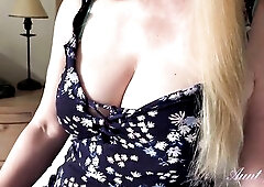 Your Older Landlady Lucy catches u stealing her underware and makes a decision to give u what u actually wish! That babe shows off her hot nylons and 
