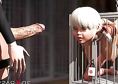 Futanari's slave gets destroyed again and again just for fun