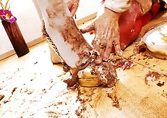 Mai Bailey And Eva May In Lesbians Smeared 2 Two Milfs In Lingerie Fuck Each Other Covered In Food