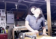 I was in the shop working on a project when Donna, the fresh OSHA inspector, caught me committing several safety infractions. I'd have been fired