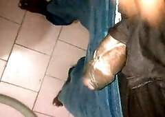 Amateur solo session with a huge black cock