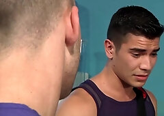 Latino enjoys threesome fuck with doctor and hunk nurse