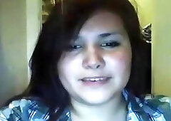 Cute Tgirl strokes her cock and teases on webcam solo