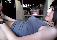 Veronica Vega - Sissy cums on her own face