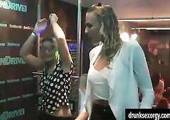 Marvelous lesbo pornstars dancing and screwing in a club
