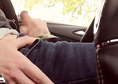 Real amateur jerking in his car and cumming whilst listening Tina groaning and immodest talk