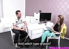 FemaleAgent Large rod delivers creampie present after casting screw frenzy