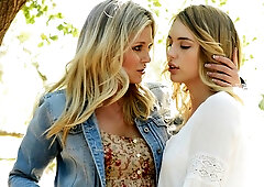 Surprisingly liberating lesbo sex with Blake Eden and Scarlet Red