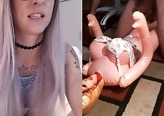 sissy fucks blowup doll for cam girl