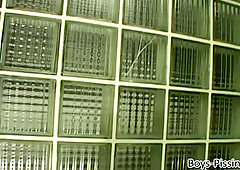 Jock sucks dick in the shower and gets rammed rough