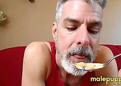 Hungry and giant daddy Richard Lennox's colossal enormous mouth misses eating you