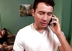 Handsome Tgirl with small tits and stud blow each other