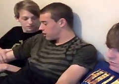 trio pretty lads masturbate And blow Each Other On web camera