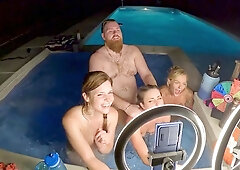Hot Tub Orgy with Gushing MILFs and Teens Overflowing with Passion