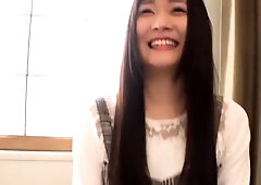 Sweet Asian girl with small tits enjoys a deep POV fucking