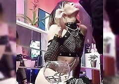 VaneSsaBarBieTCH SADOMASOCHISM BouLBiSTyThe ultraSexy French transvestite cocksmoker in SADOMASOCHISM femdom outfit, puts on a show in front of her ca