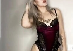 Ideal body cutie in red underclothes????