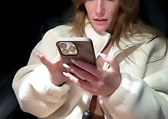 Busty MILF with Amazing Boobs Masturbates in Car