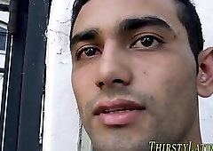 Straight latino sucks cock for cash