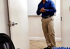 Top boss rimmed and cocksucked in office