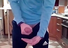 Cumming in my New Kitchen with my Big Cock