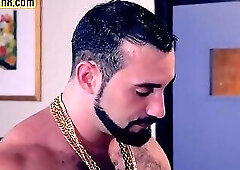 Sturdy sub tastes cum after threeway breeded in kitchen