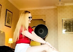 British blonde milf Jane Bond solo masturbation