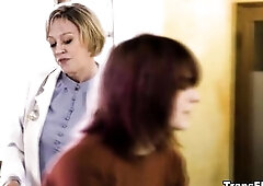 Holy hell, what a hawt trio! Doctor Dee Williams double penetration'ed by 2 transsexuals Ella Hollywood and Khloe Kay!