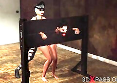 I'm your step mommy! Ball gagged angel in restraints gets banged hard in the basement