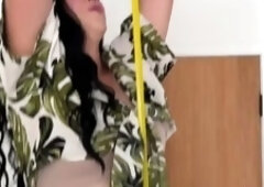 Tiny young man humiliated by giantess femdom housewife
