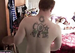 Hawt slim amateur redhead playgirl Sofia drilled hard on the couch with warm jizz left inside her shaggy twat
