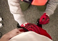 Gearhead in mxhelmet inhaling rod