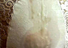 Milfs jerk boy cock-he cumshots white panties