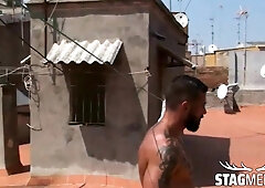 Buffed beef David Avila suck all the nutrition from Robin Sanchez cock