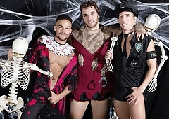 Halloween night anal with Carter Woods, Beaux Banks, and Isaac Parker