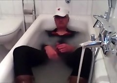 soaked, pee, filthy, cum crossdressed